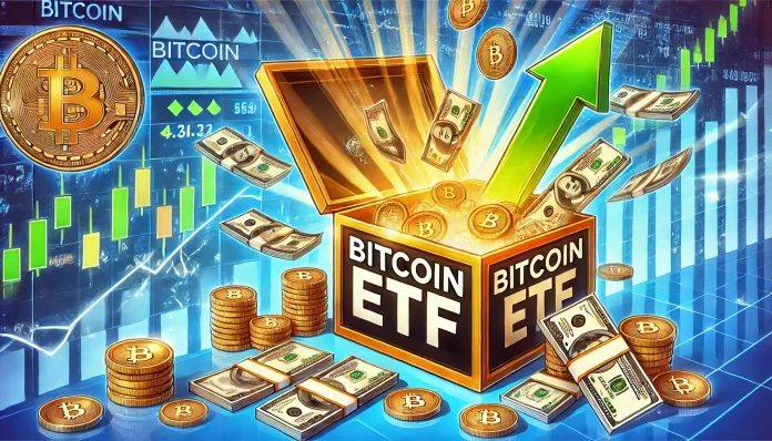 Bitcoin ETF มีเงินไหลเข้า $422.5 ล้านในวันเดียว ขณะที่บิตคอยน์พุ่ง 23% แตะ $66,800