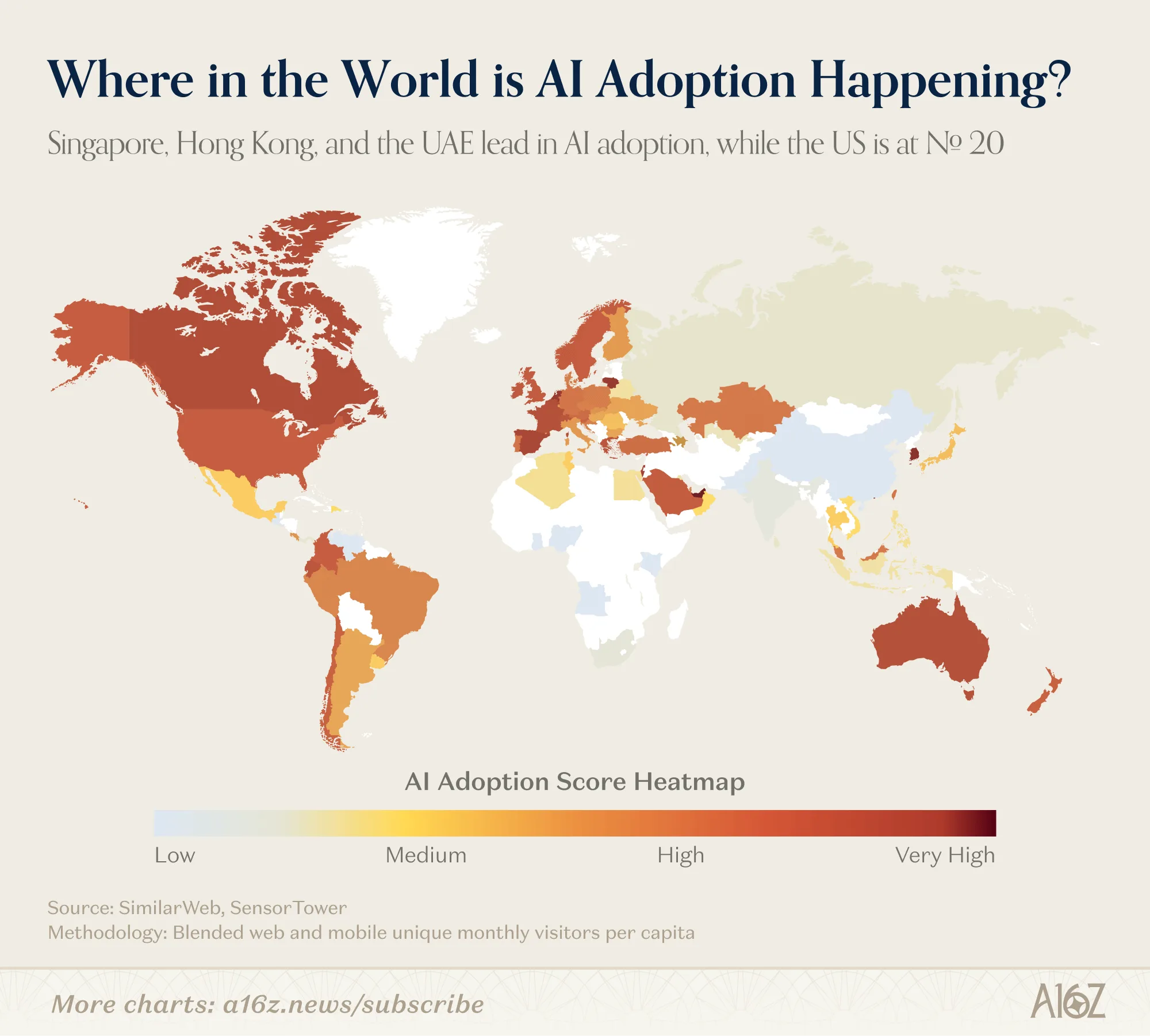 AI Adoption Index by Country