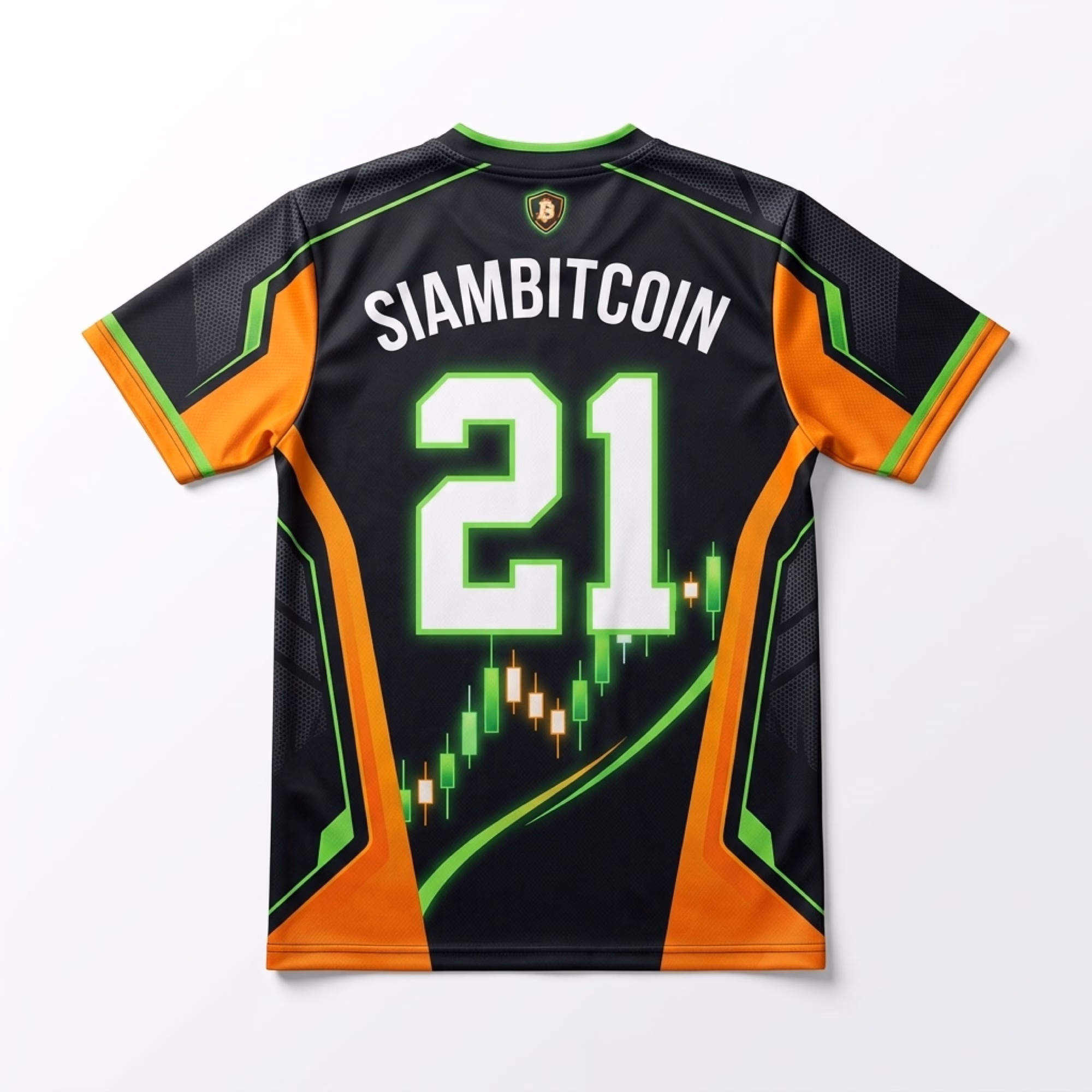 เสื้อ SiamBitcoin Athlete Trader ด้านหลัง เบอร์ 21