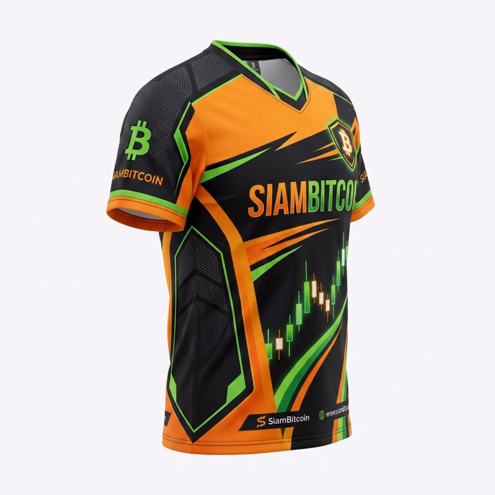 เสื้อ SiamBitcoin Athlete Trader มุมข้าง