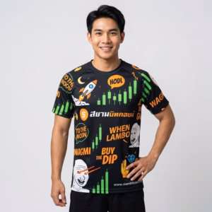 นายแบบไทยใส่เสื้อ SiamBitcoin Crypto Meme Jersey สายมีมคริปโต