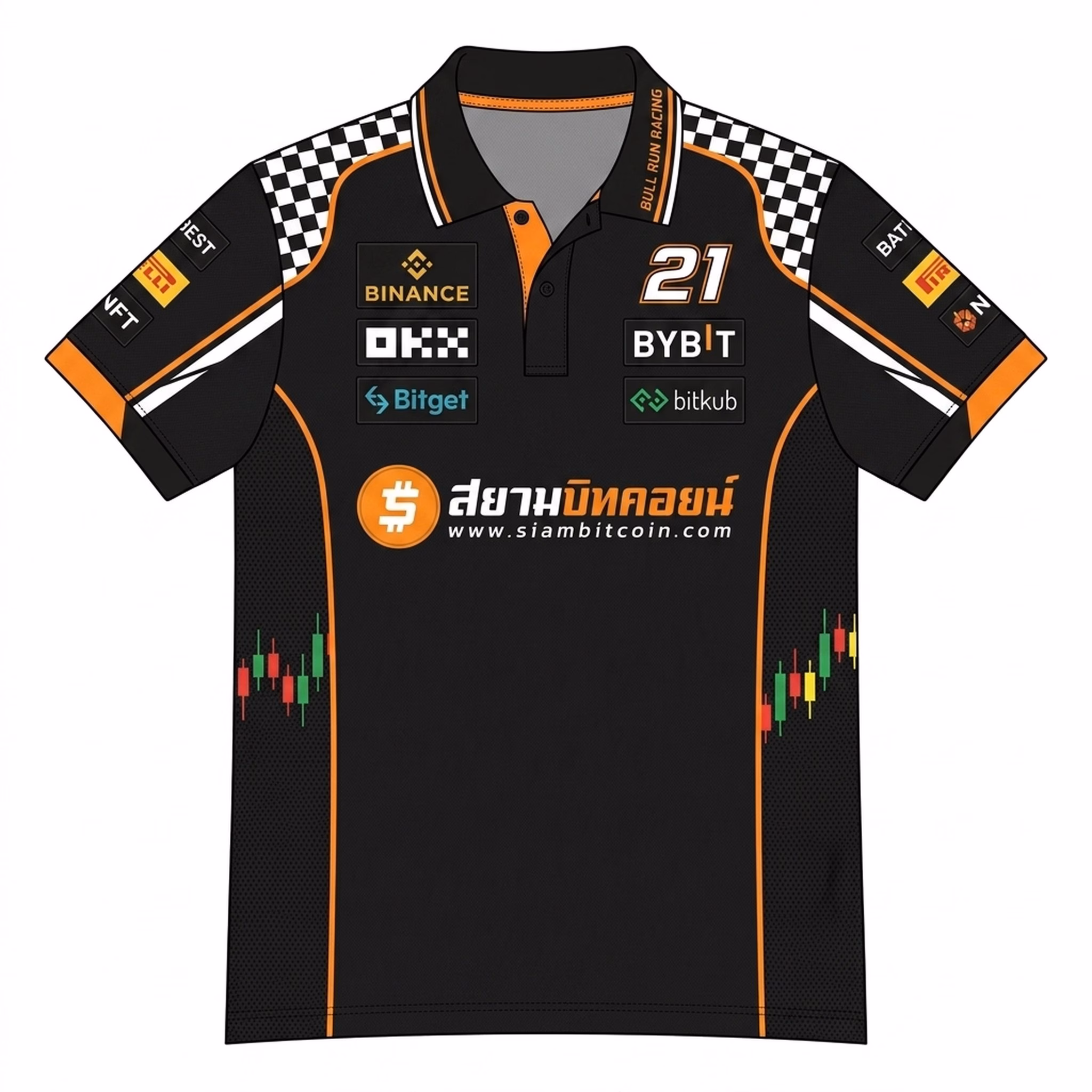 เสื้อโปโล SiamBitcoin "Bull Run Racing" #21 — Limited Edition - Image 5