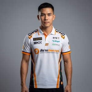 เสื้อโปโล SiamBitcoin "Bull Run Racing" #21 — White Edition
